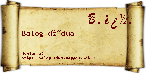 Balog Édua névjegykártya