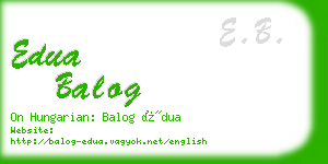 edua balog business card